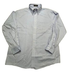 The‎ Arrow Company Wrinkle Free Pinpoint Blue Men's Dress Shirt 16 1/2, 32/33
